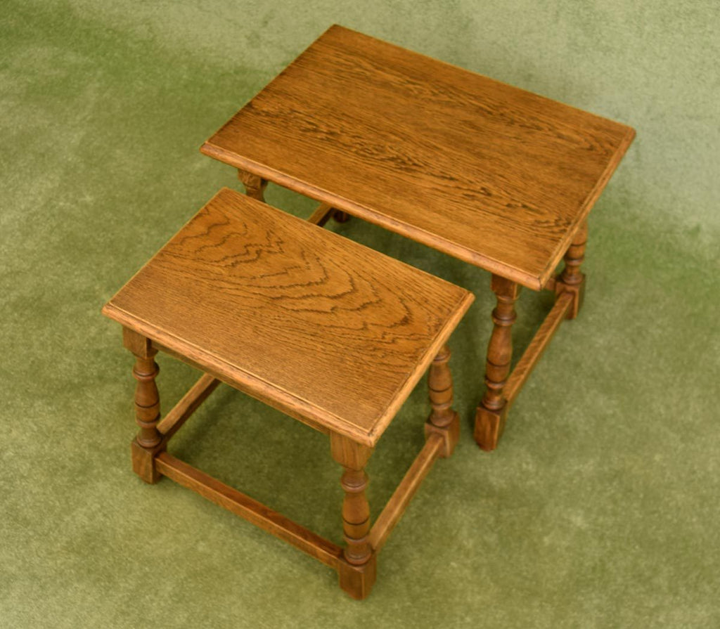 Dutch Oak Nest of 2 Tables