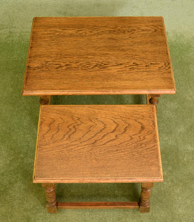 Dutch Oak Nest of 2 Tables