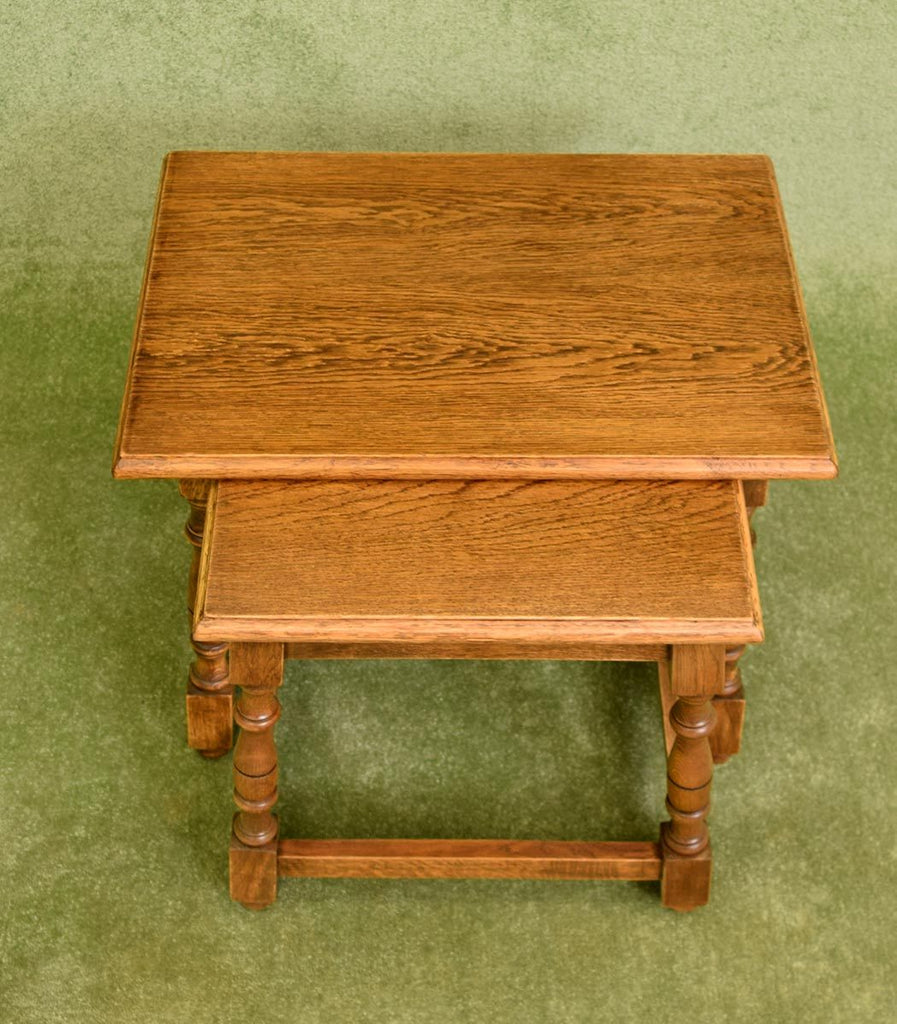 Dutch Oak Nest of 2 Tables