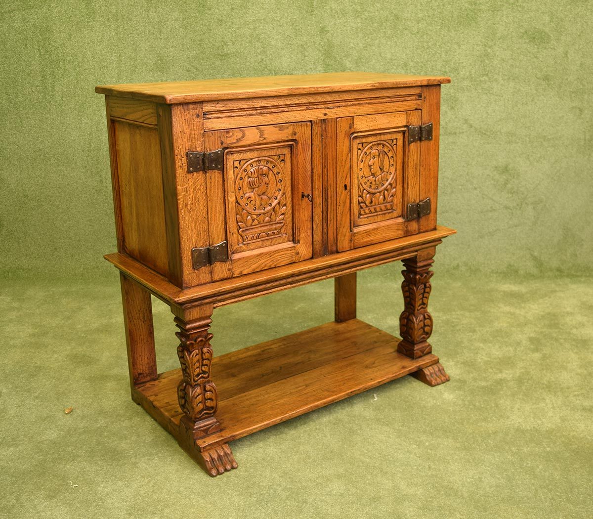 Dutch Styled Waxed Oak Sideboard