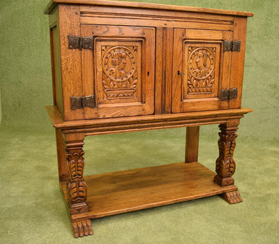 Dutch Styled Waxed Oak Sideboard