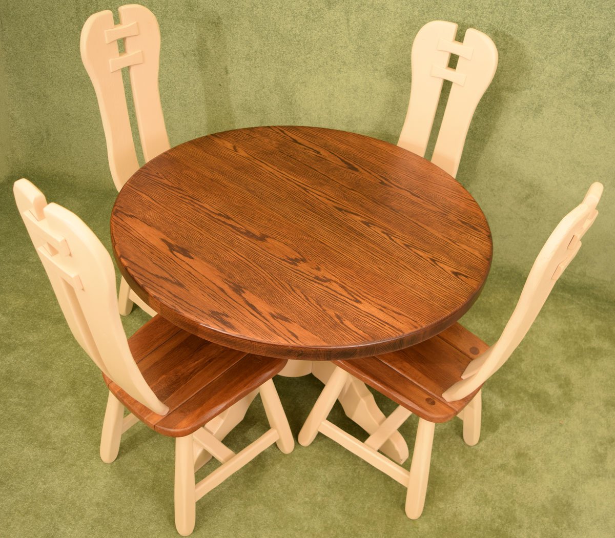 Rustic Painted Dutch Oak Table & 4 Chairs