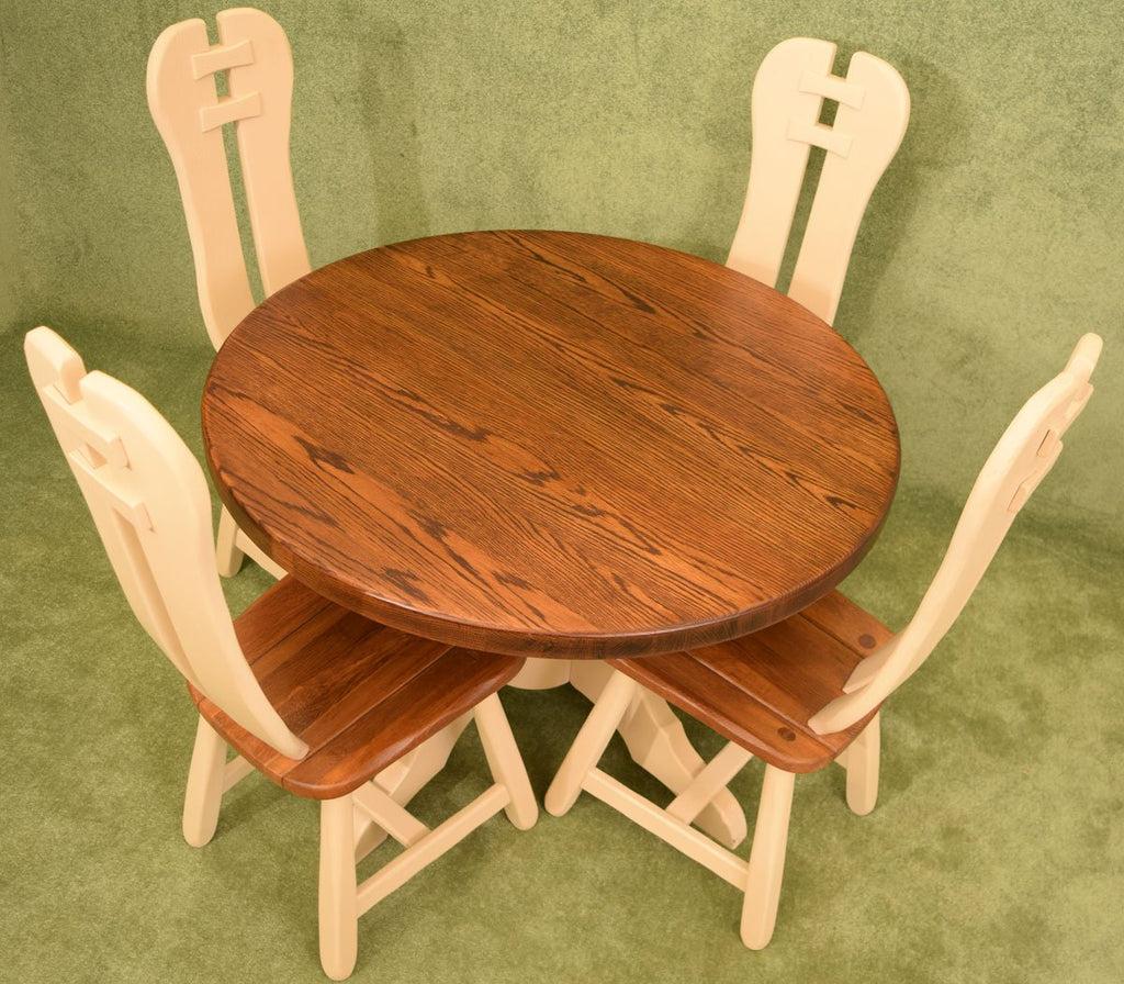Rustic Painted Dutch Oak Table & 4 Chairs