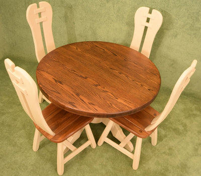 Rustic Painted Dutch Oak Table & 4 Chairs