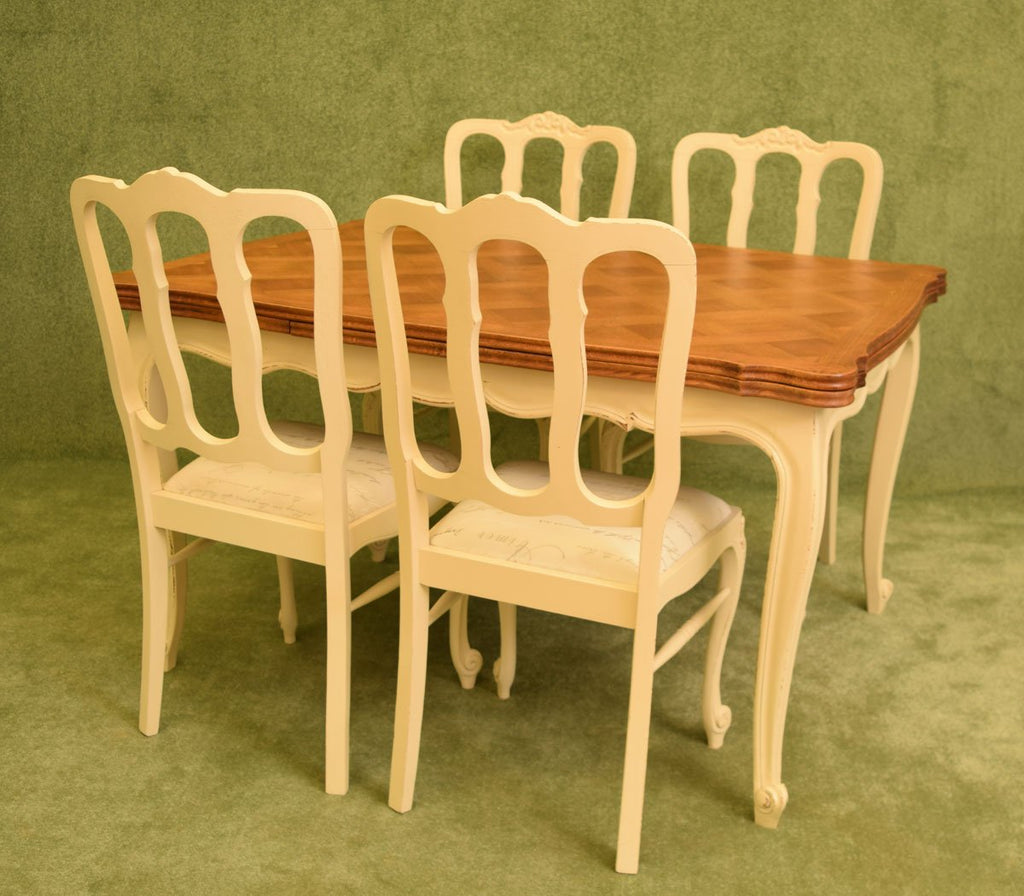French Painted Table & 4 Chairs