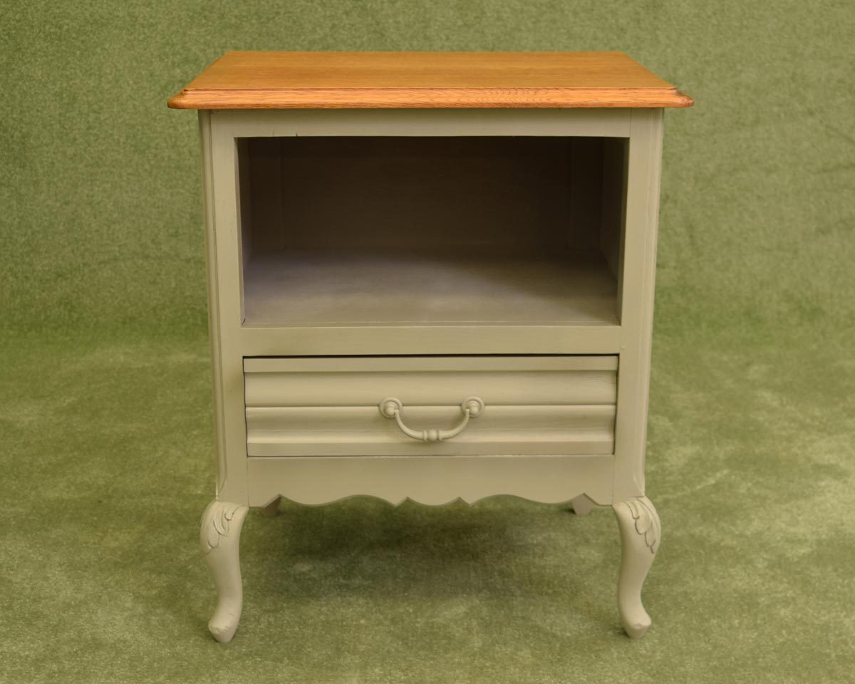 French Painted Bedside Cabinet