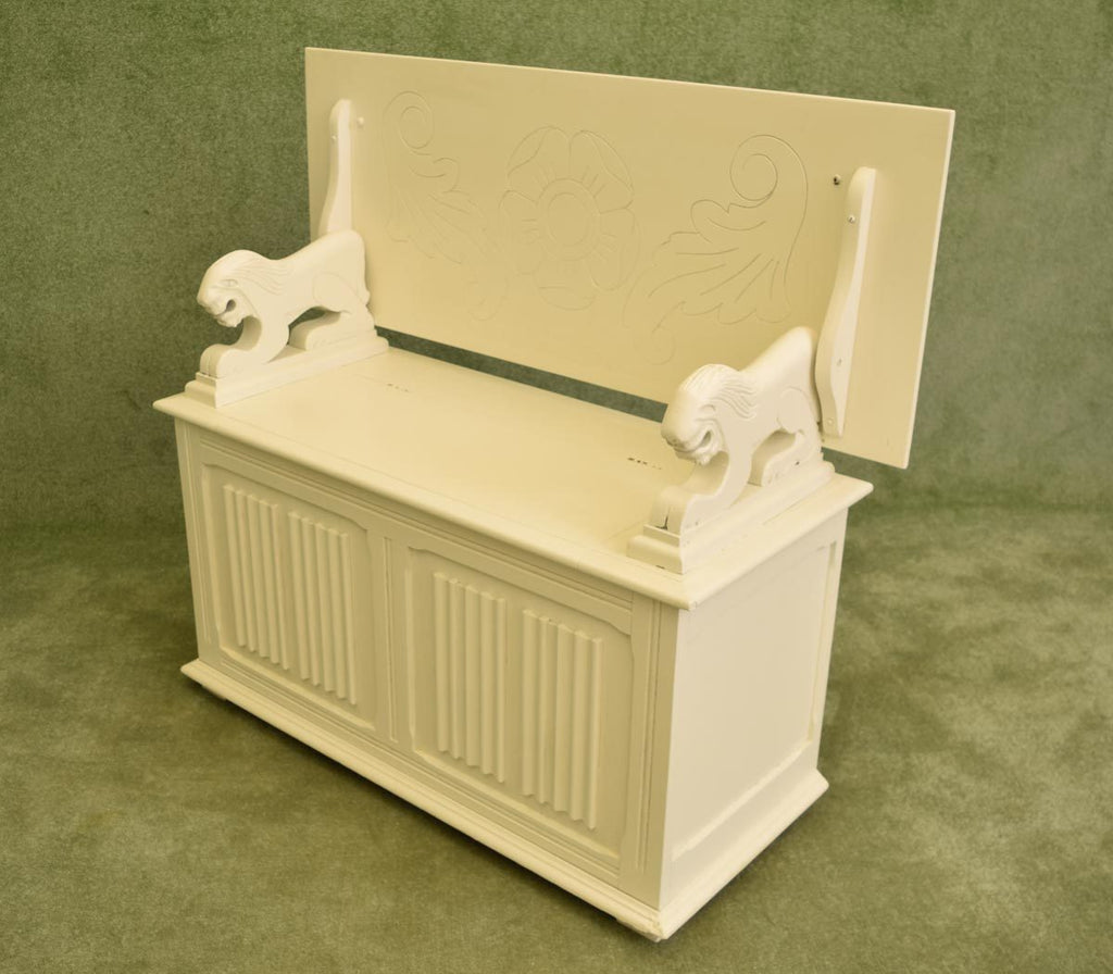 Painted Oak Monks Bench