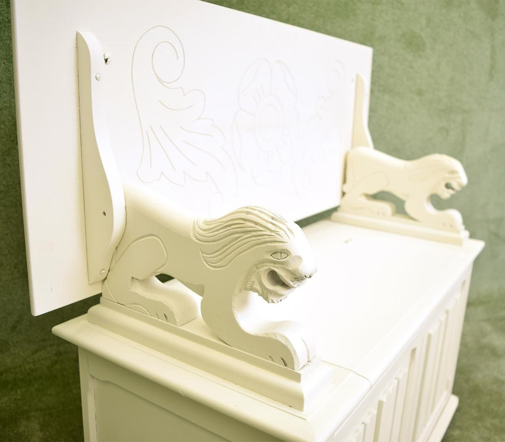 Painted Oak Monks Bench