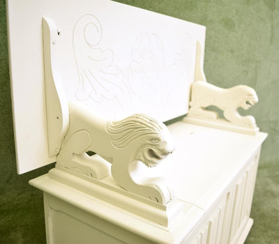 Painted Oak Monks Bench