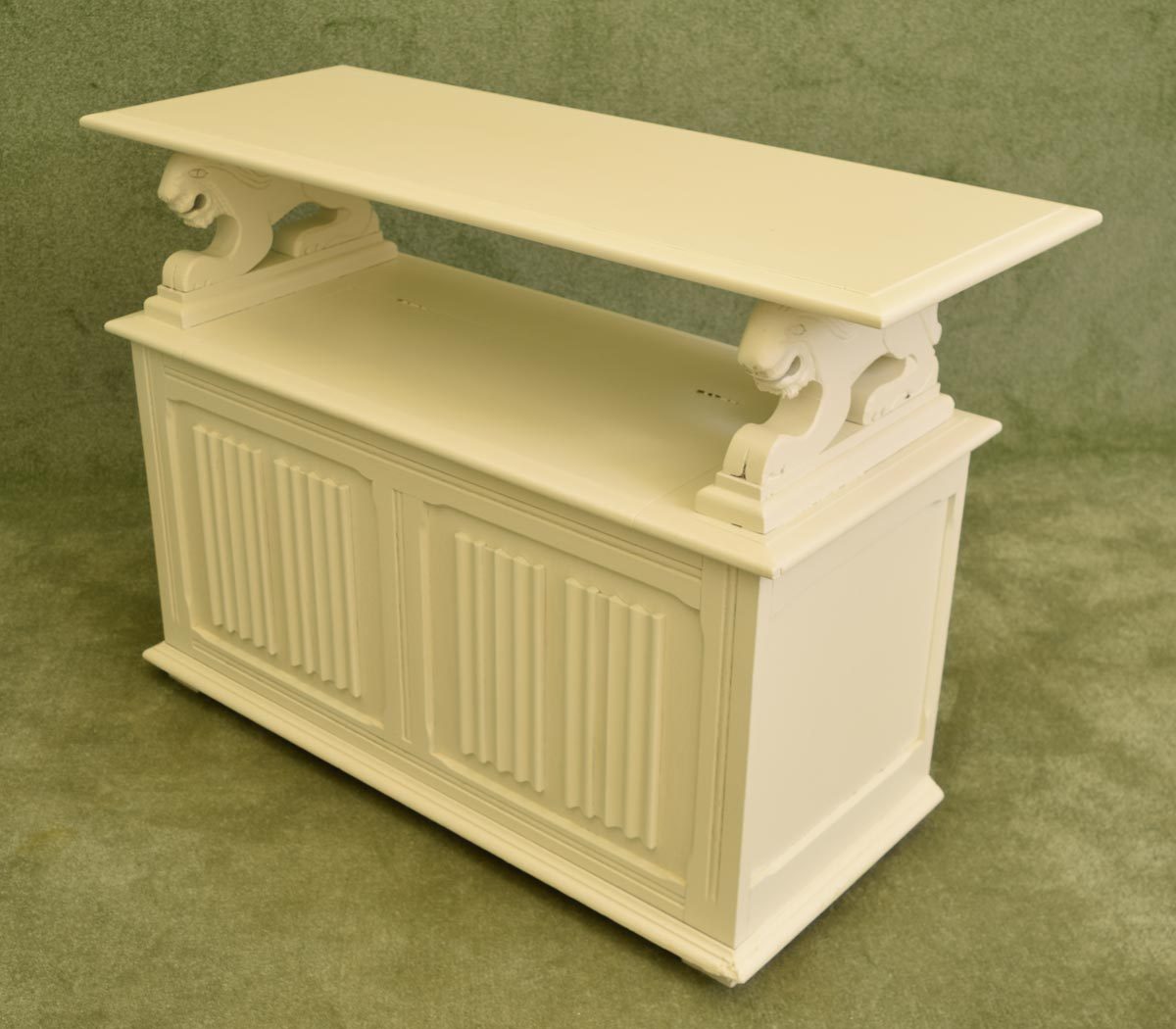 Painted Oak Monks Bench