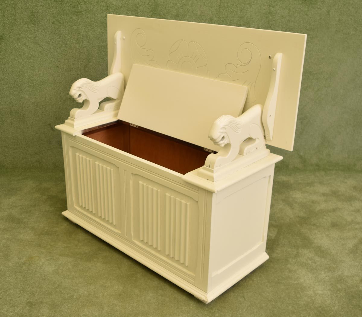 Painted Oak Monks Bench