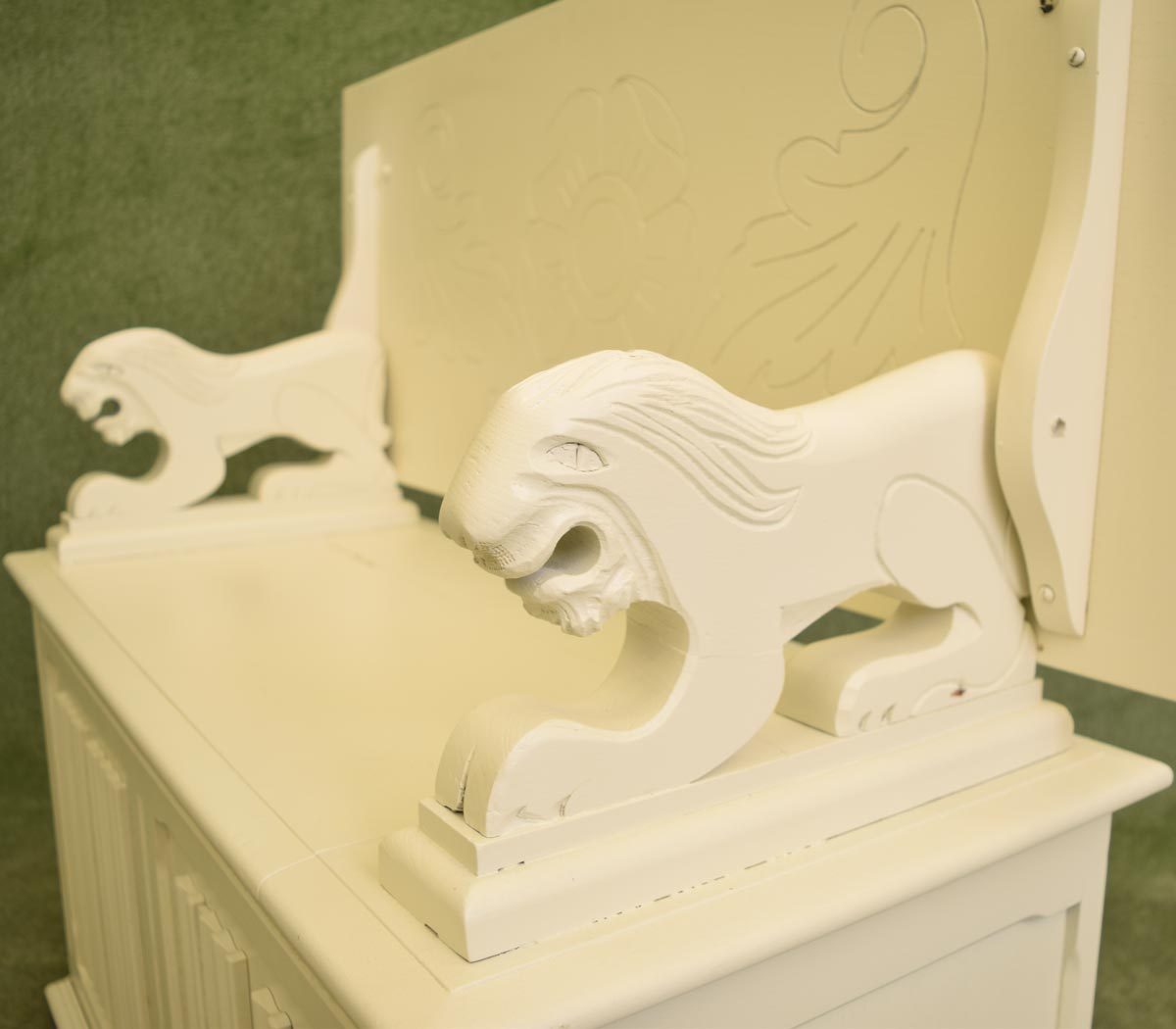 Painted Oak Monks Bench