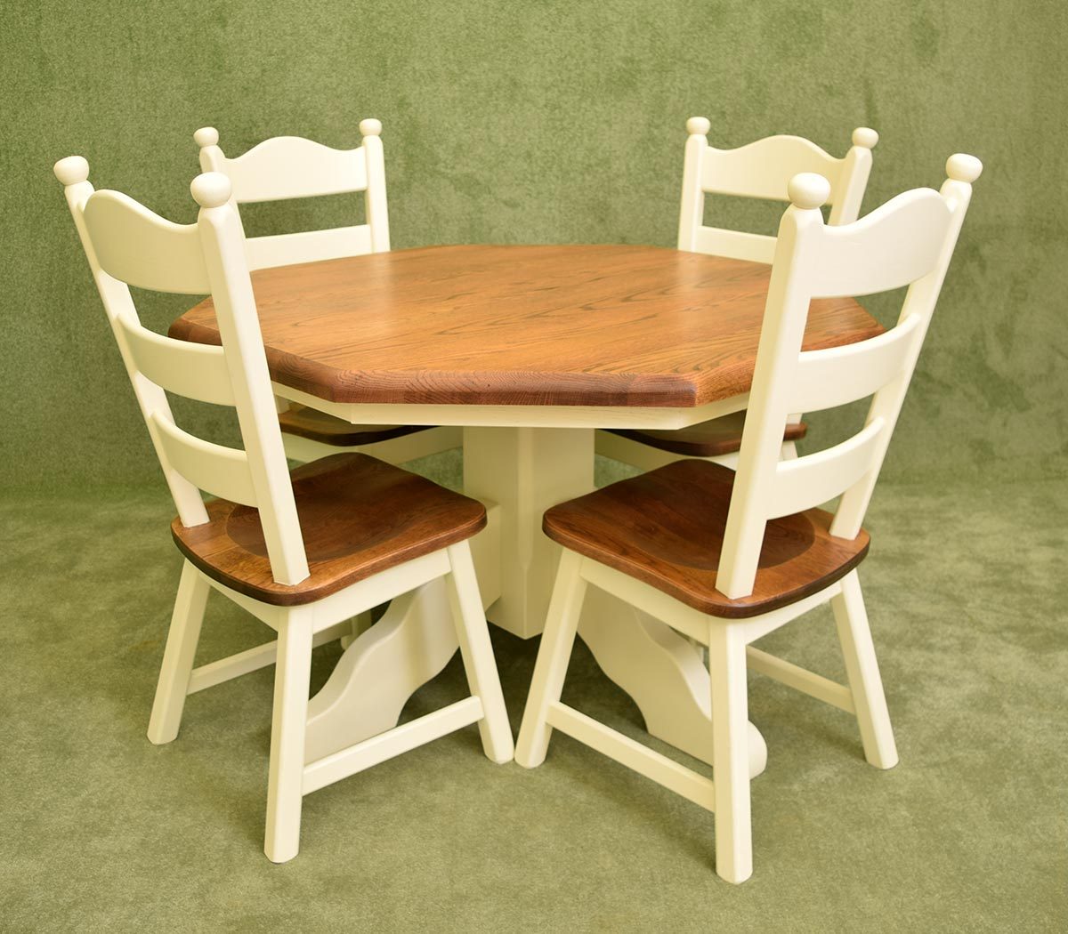 Octagonal Dutch Oak Table & 4 Chairs
