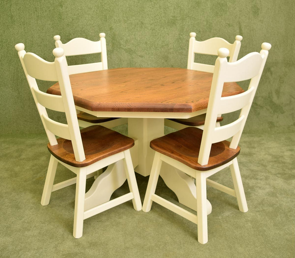 Octagonal Dutch Oak Table & 4 Chairs